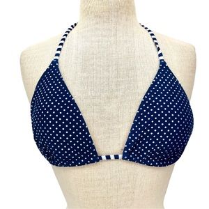 Mossimo Triangle Bikini Top Polka Dot Blue  White